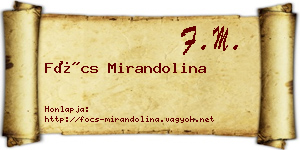 Föcs Mirandolina névjegykártya